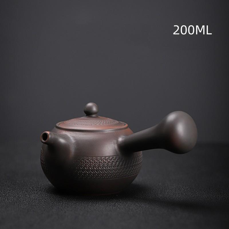 

Lateral Handlebar Purple Pottery Teapot Ceramic Household Pot Kung Fu Tea Set Pure Teapot Teapot for Tea Puer Tea Kettle