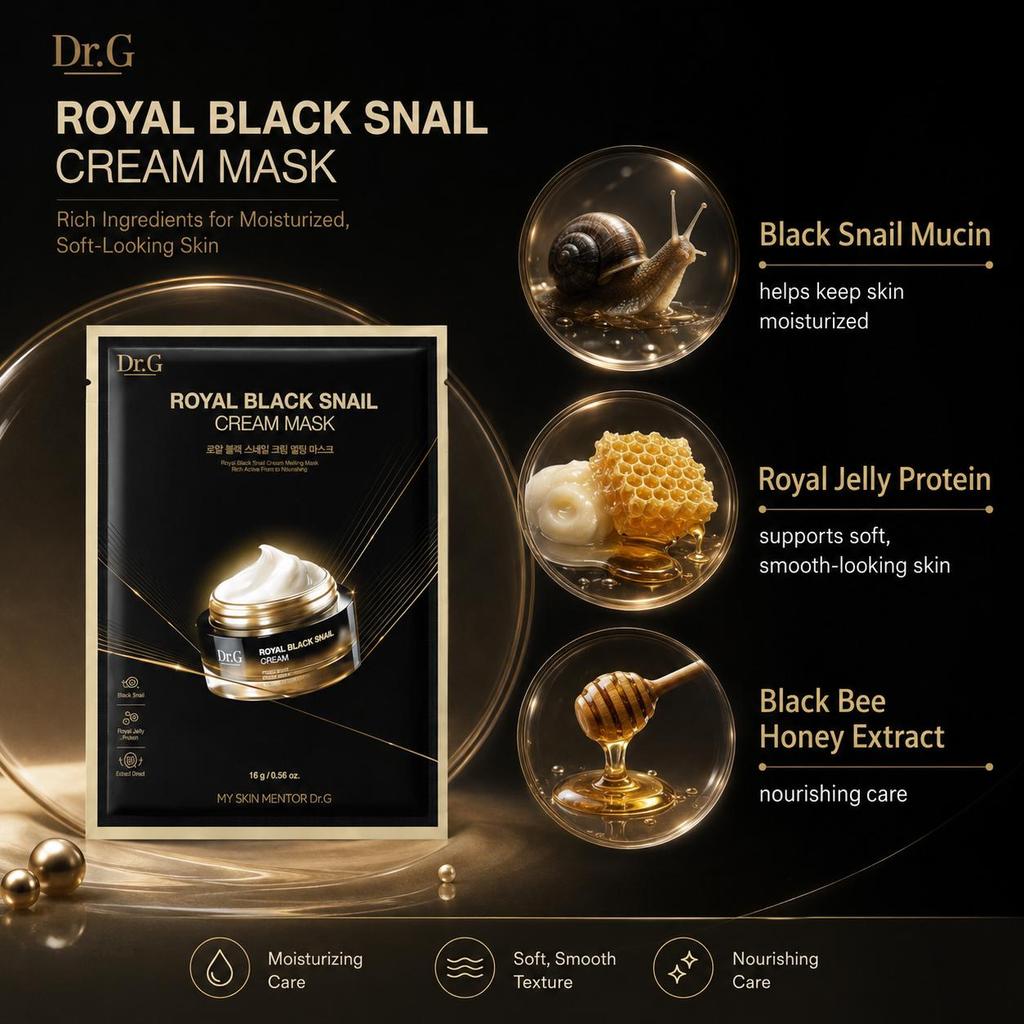 Dr.G Royal Black Snail Cream Mask 16g * 5pcs
