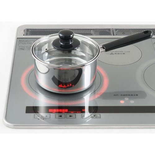 Yoshikawa CookLook II Saucepan, 16cm, 1.8L, Stainless Steel with Glass Lid, Induction and Direct Heat Compatible, Made in Japan, Tsubame-Sanjo, SJ2181