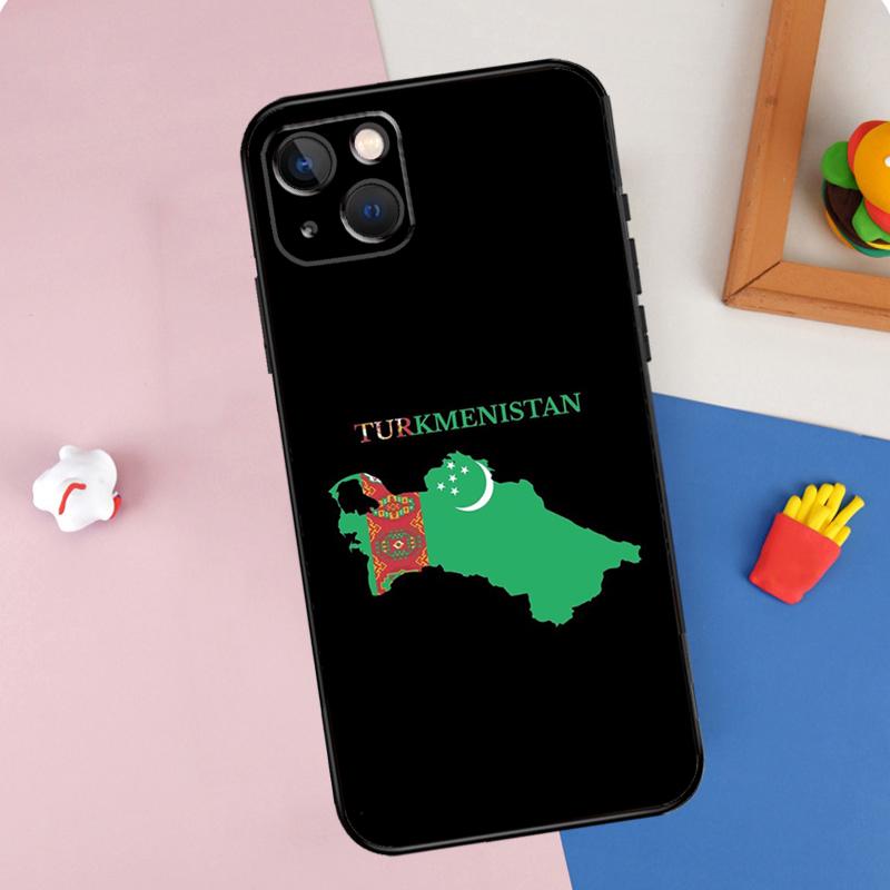 Turkmenistan Flag Phone Case For iPhone 15 Pro Max 11 12 13 14 16 Pro Max Mini XR 16e 15 16 Plus Cover Shell
