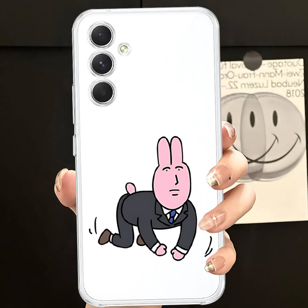 

Funny My Friend Rabbit Pink HD Clear Transparent Phone Case For Samsung Galaxy A52,A12,A51,S24,S23,S22ULTRA,S21 Edge,S20LITE,Plu S215G