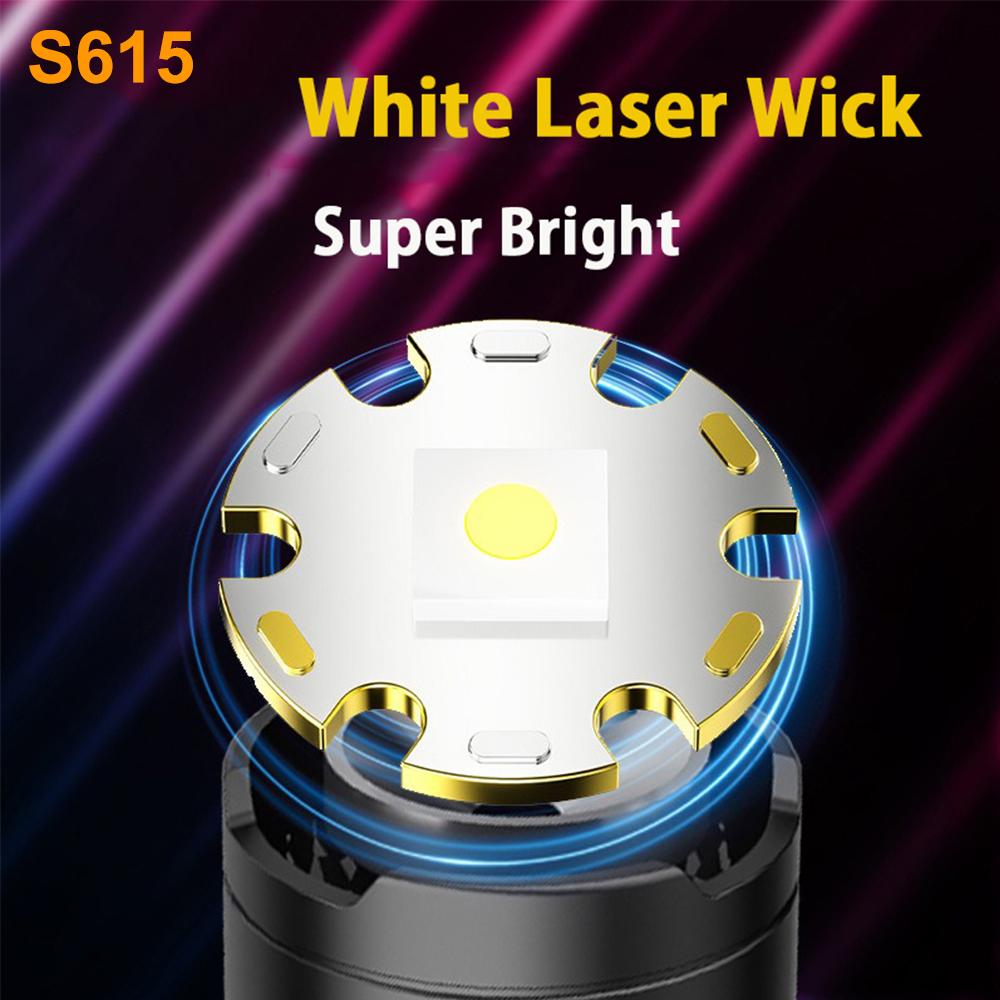 S615 Powerful LED Flashlight Rechargeable Zoomable Tactical LED Flashlight Super Bright Torch Lantern for Outdoor Camping Hiking