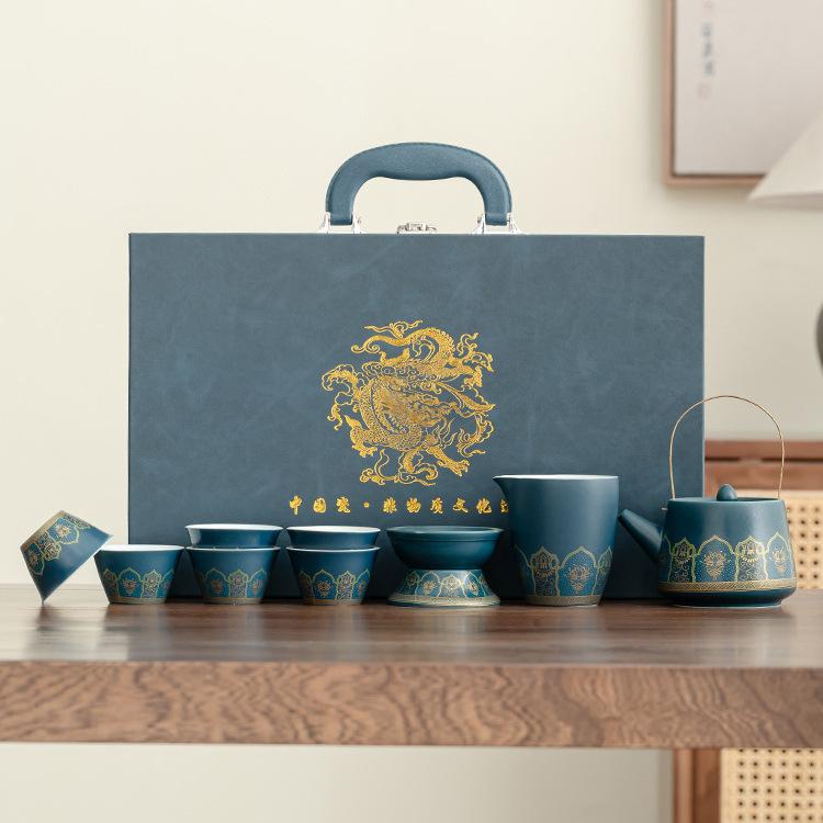 Gu Yunlong gift box enterprise annual meeting, send customers and employees practical opening, high-end travel tea set outdoor portable