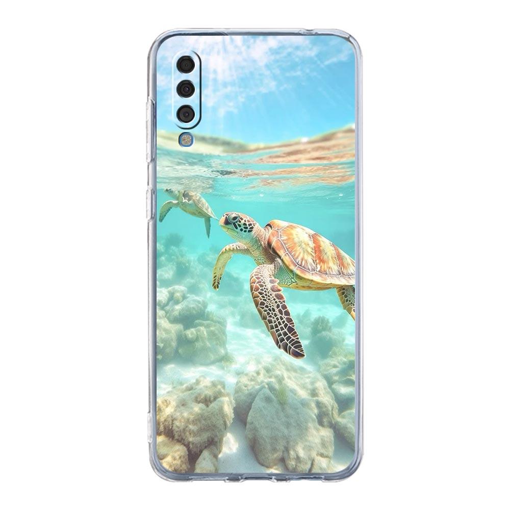 Phone Case For Samsung A56 A36 A26 A16 A14 A12 A22 A32 5G A34 A42 A52 A54 A50 A70 A40 A20E A20S A04S A06 Cover Cool Ocean Turtle
