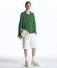 INSILENCE Open Collar Knit Green
