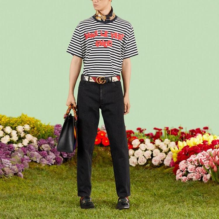 Gucci Dans Le Vert striped T-shirt 616036-XJE76-4880