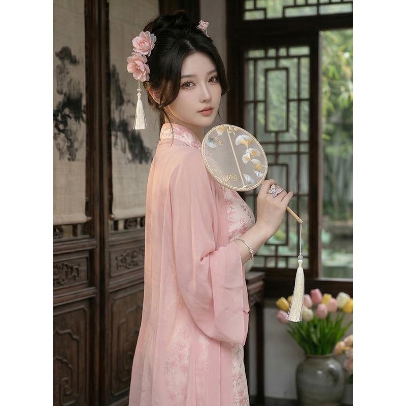 61017 New Chinese Halter Embroidery Dress & Shawl Set - Women's Summer 2026 Collection, Small Size Available