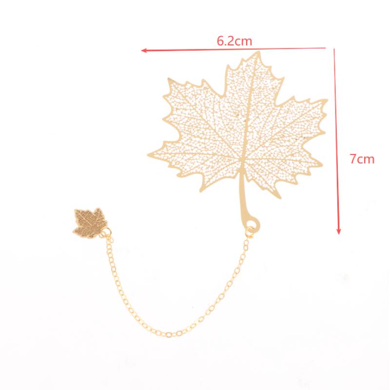 Chinese Style Stationery Retro Metal Bookmarks Hollow Ginkgo Biloba Maple Leaf Lotus Vein Book Marks Gifts