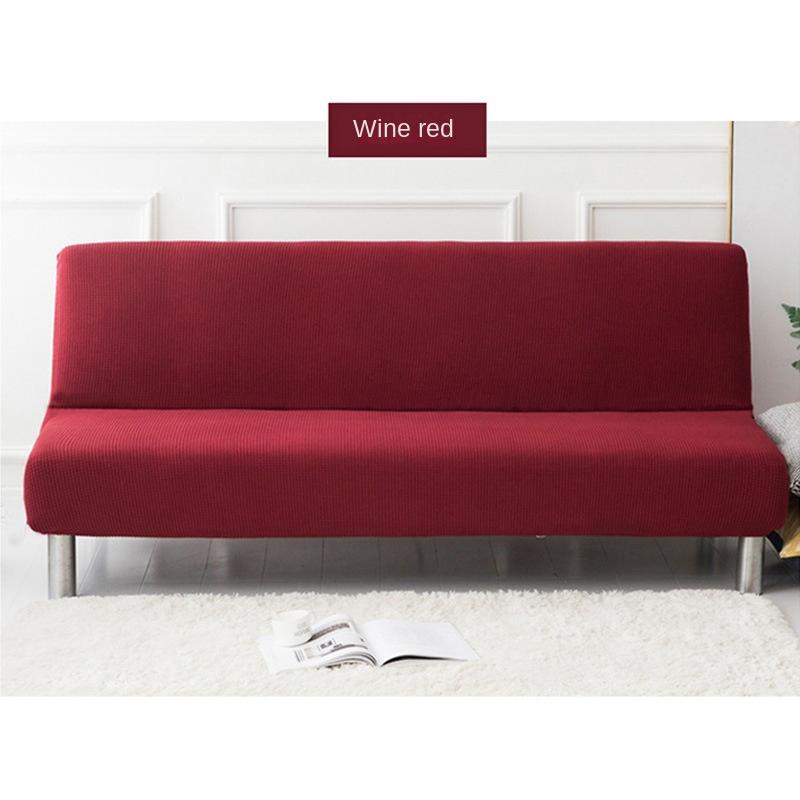 

Чехол без рукавов, эластичный чехол для дивана-кровати, протектор, эластичный, с богатой текстурой, спандекс, в мелкую клетку, жаккардовый чехол-футон, можно стирать в машине. M（150—190cm） бордовый