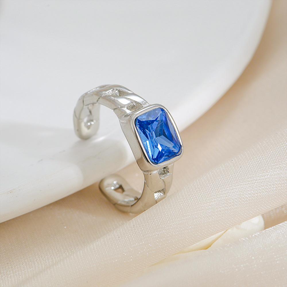 

Регулируемое отверстие зеленый и синий кубик сахара новое французское невыцветающее кольцо женское кольцо маленькое ювелирное украшение