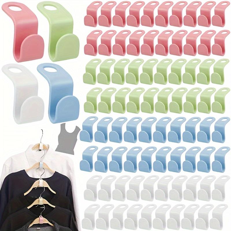 50pcs Mini Clothes Hangers Wardrobe Connector Hooks Space Saving Hanger Extenders Clips for Closet Organizer Connector Hangers