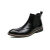 Autumn and winter velvet men's trend high casual leather shoes pointed short boots large size Martin boots