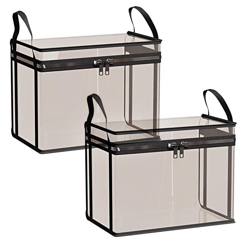1/2pcs Storage Bag Dust-Proof Toy&Book Large Capacity PVC Multifunctional Storage Box Portable with Handle Foldable