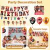 Birthday Theme Party Decoration Banner Pull Flag Cake Flag Balloon- Set