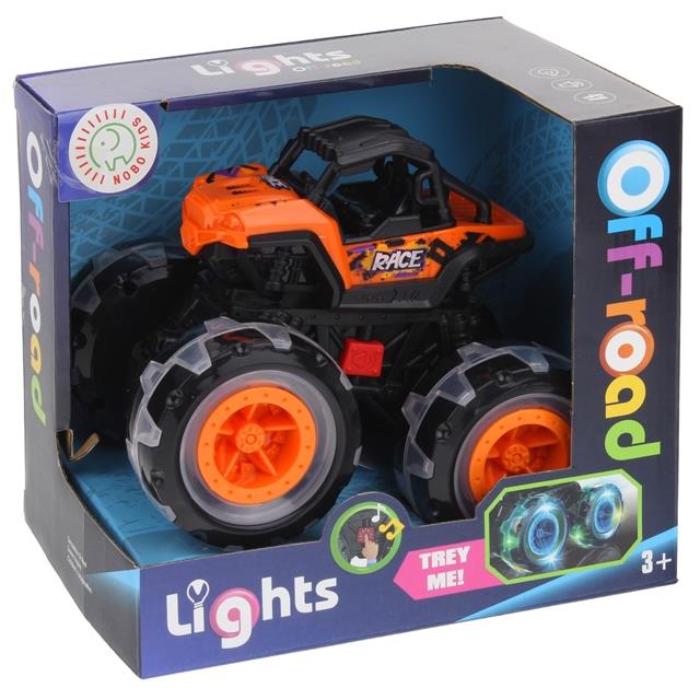 Monster Truck Off-Road Car Jeep Auto Off Road Sound Light Orange