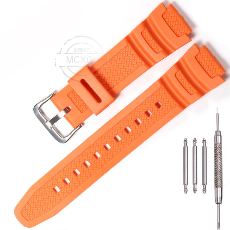Uhrenarmband für Casio AQ-S810W AE1200WH SGW300 400 500 W-800H Herren Wasserdicht Natürliches Harz Ersatz Dornschließe Armband