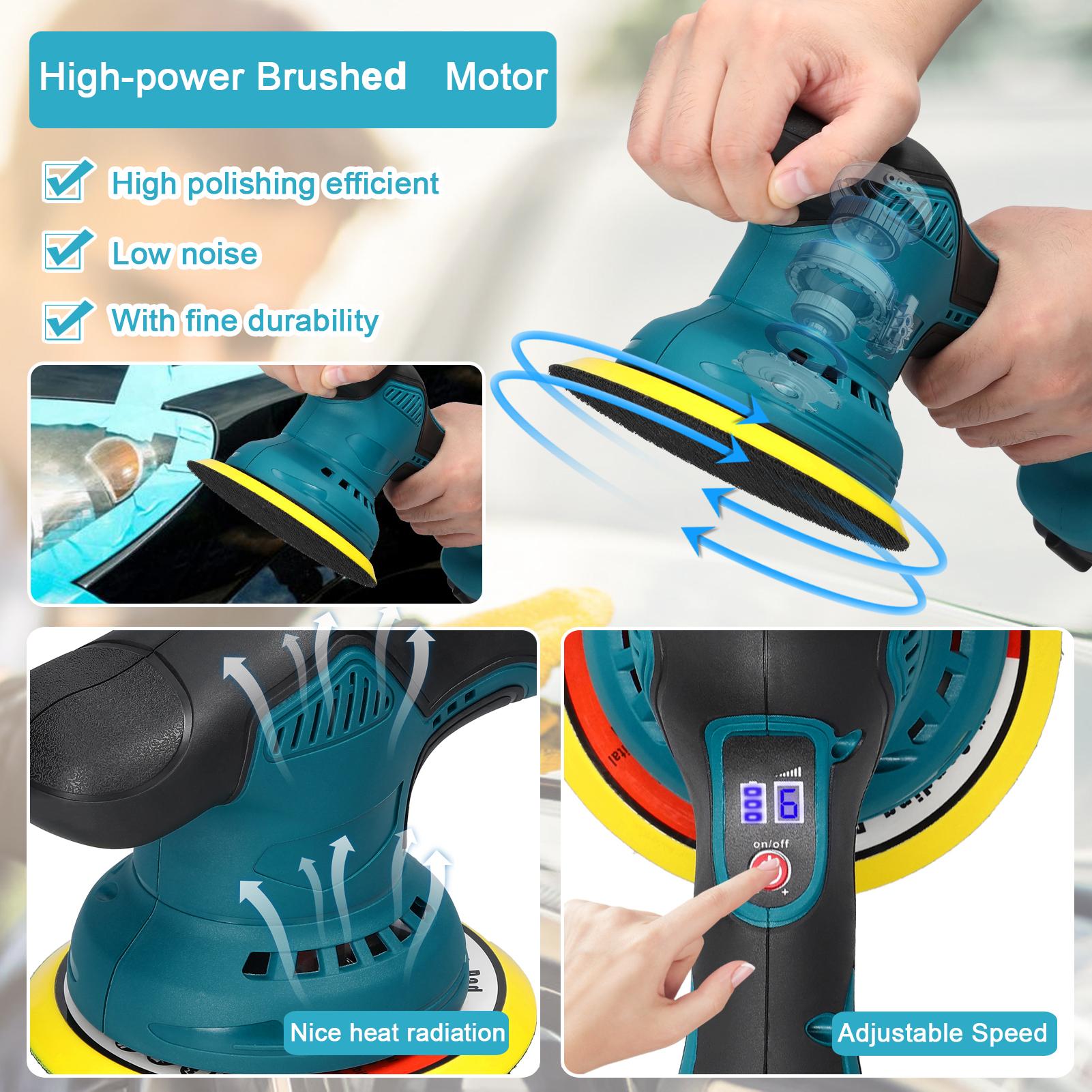 Makita DPV300Z Accuslijper en polijstmachine 18V (zonder accu, zonder oplader), petrol