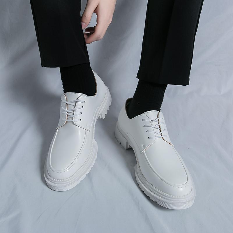 Scarpe da Sposo Bianche Scarpe in Pelle da Uomo Scarpe Oxford Formale da Lavoro Carriera Ufficio Oxford Scarpe Nere con Lacci Beni di Lusso Zapatillas