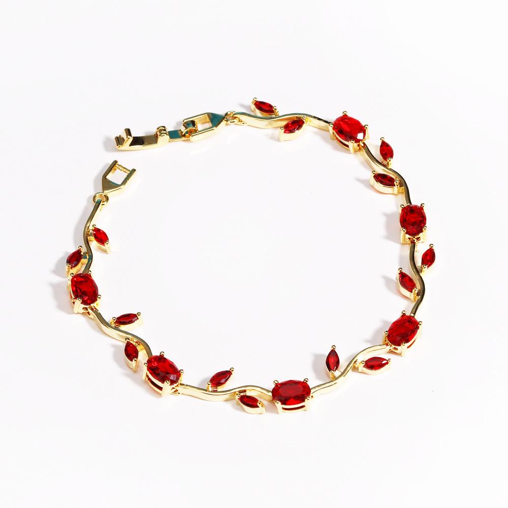 Braccialetto Rosa con Zirconia Cubica e Fiori di Vite, Braccialetto Metallico Dolce e Romantico per Donne Gioielli Regali per Matrimoni e Feste