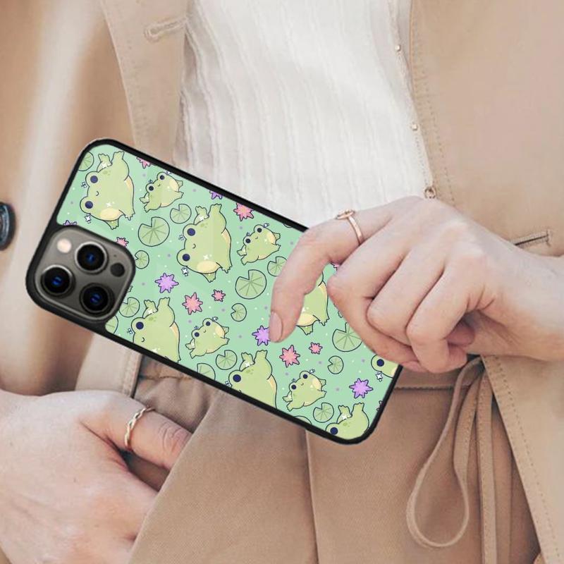 Kawaii Frog Funda Magnetic Phone Case For APPLE iPhone 17 Air 16 14 13 12 Pro Max 15 Plus Wireless Charge With MagSafe Cover