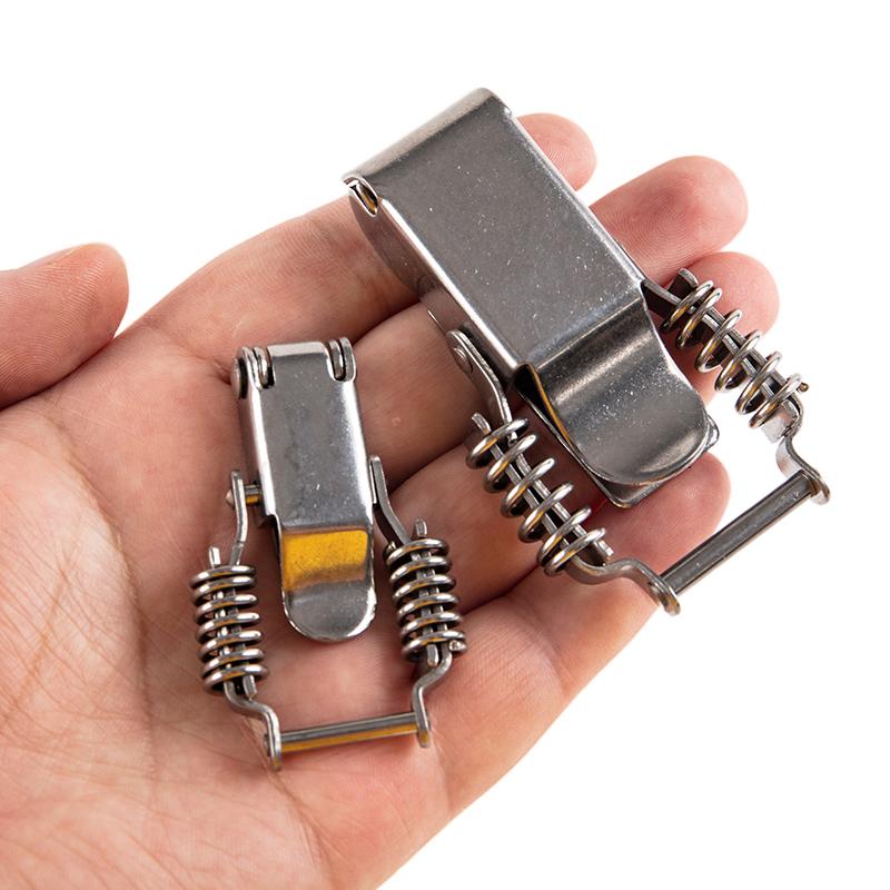 Silver Stainless Steel 304 Toolbox Locking Latch Hasps Metal Toggle Catch Clasp Box Loaded Hinges Furniture Hardware Accessories