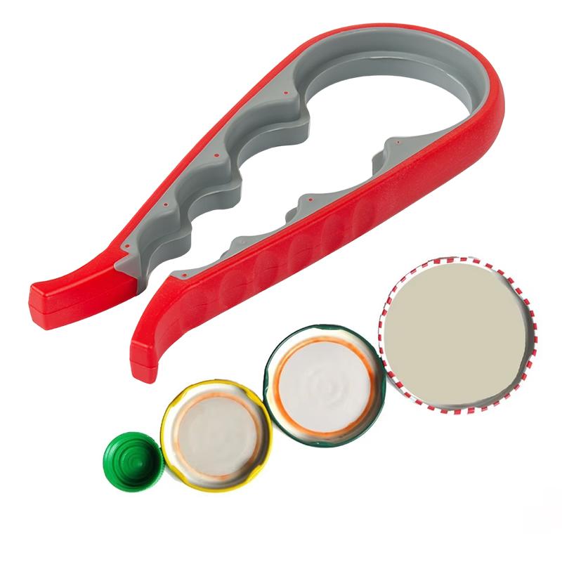 Burköppnare Multifunktionell fyra i en dryckesflasköppnare Cap Twister Fyrpositionsburköppnare Anti-Slip Cap Twister