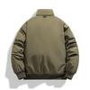 Einfache Baumwolljacke mit Stehkragen in Unifarbe für Herren, Neuer Stil, Jacke, Oberteil, Locker, Baumwolljacke, Verdickt