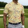 Herre Kortærmet Poloshirt med Abstrakt Print Knaplukning Casual Pasform Let Top til Hverdagsbrug