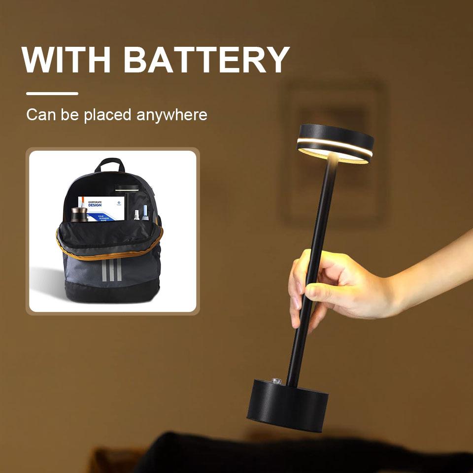 Table Lamp LED Rechargeable Wireless Reading Lamp Touch Switch Desktop Night Light Brightness Changeable Decoration Night Light