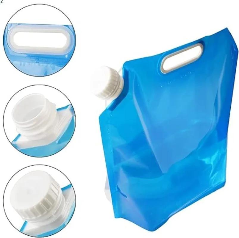 High Capacity Outdoor Activity Water Case 5/10L Folding Water Case Canister Tasteless Safety Seal Lightweight Drinking Water Storage Case