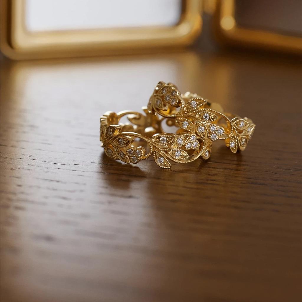 Fashion Flower Pattern Synthetic Zircon Ring for Women Light Luxury Forest Fresh Style Ring Elegant Jewelry Accessory