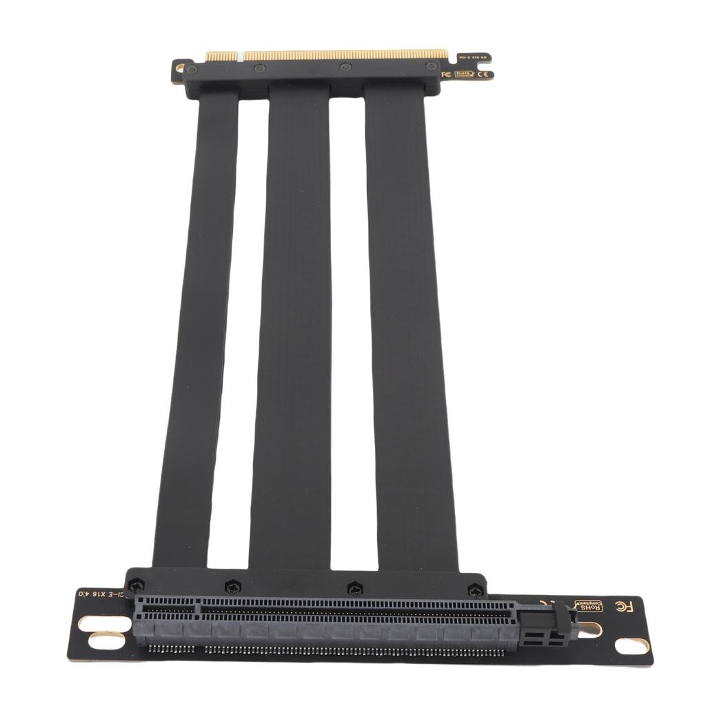 PCI E 4.0 X16 High Speed Extension Card Port GPU Extender Riser Cable 90 Degree Adapter Black
