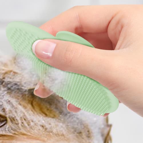 Baby Cradle Cap Brush - Silicone Baby Hair Brush | Silicone Baby Bath Brush Head Scrub Massage Brush Bath Scrubber | Baby Skin Scrubber for Washing Ha