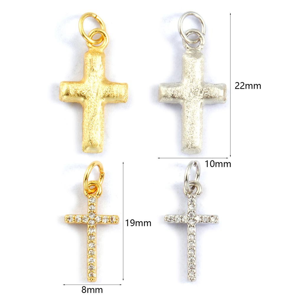 2 PCs Brass Religious Charms Gold Plated Cross Pendants For DIY Necklace Bracelet Earrings Jewelry Making Findings