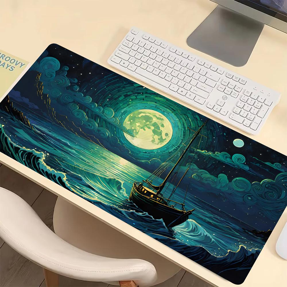 Oil Painting Landscape Mouse Pad Large Gaming Mats Nonslip Rubber Base x Desk Mat Washable Pads for Game Office Playmat