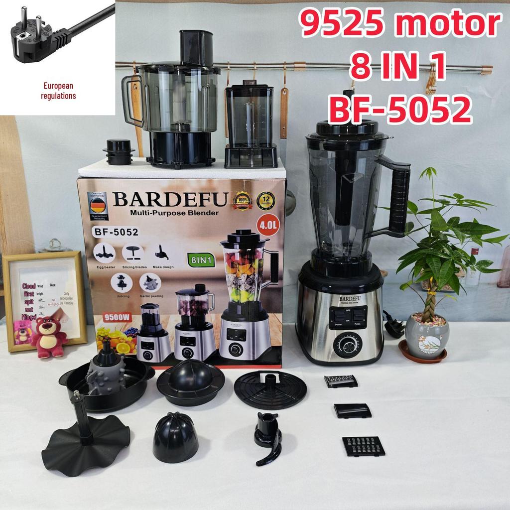 4L 8-in-1 Blender: Large-Capacity Stainless Steel Juicer & Meat Grinder