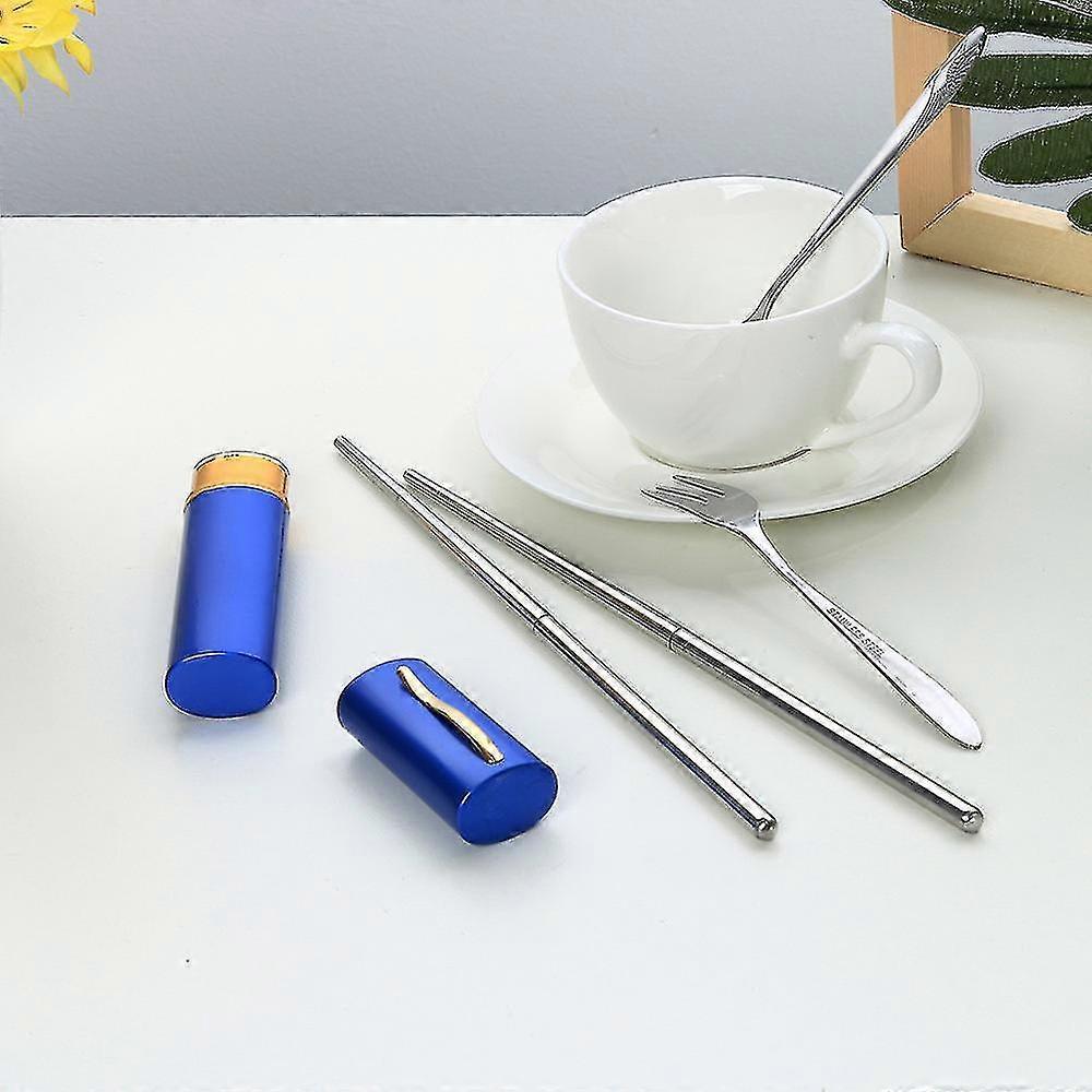 Portable Folding Travel Dinnerware Set Stainless Steel Tableware Campi