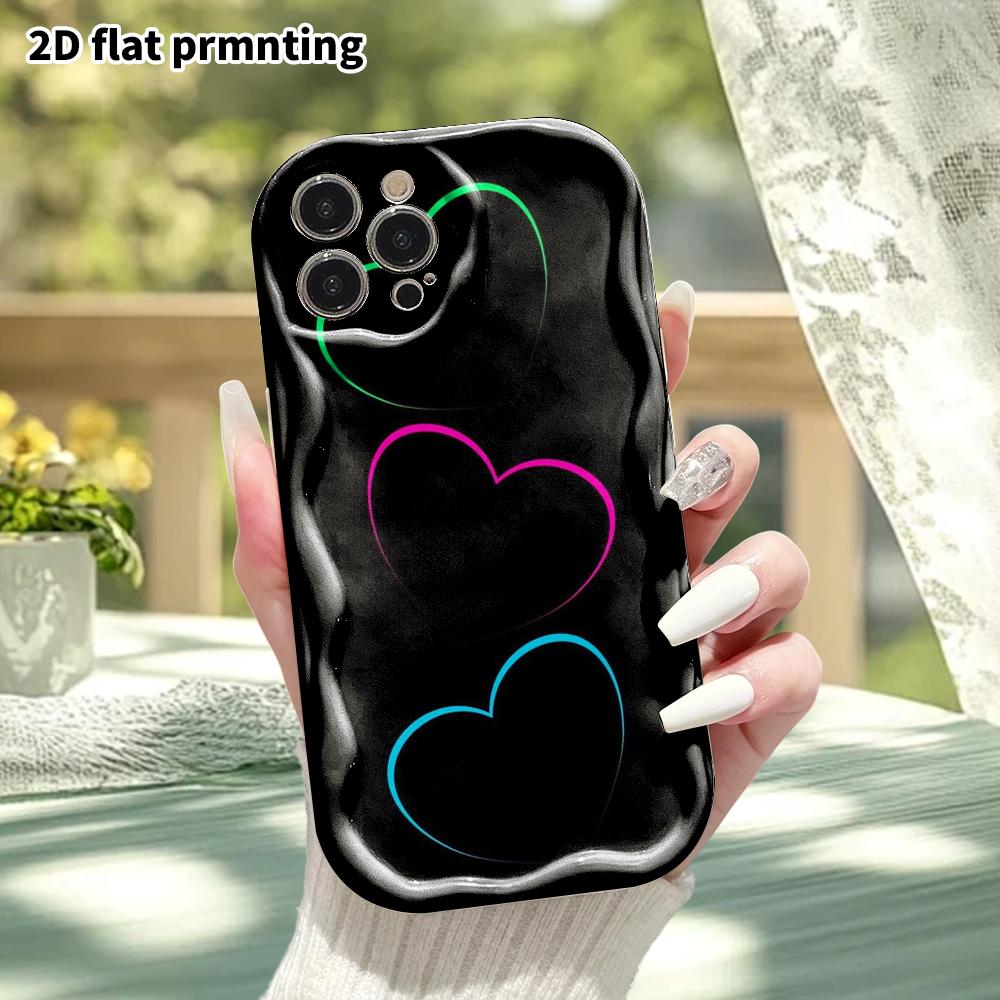 Phone Case: 2D flat, fits iPhone 18, 17, 16, 15, 14, 13, 12 Pro protective case, neon three colors, perfect Christmas and Halloween holiday gift
