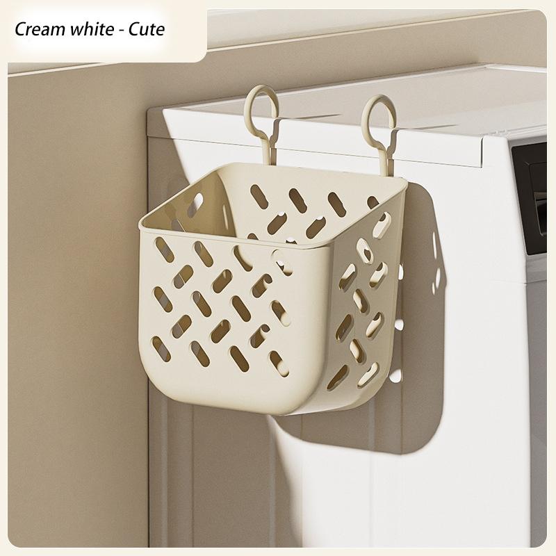 Bathroom Folding Dirty Clothes Storage Basket Wall Mounted Hanging Portable Punch-Free Clothes Bucket Organizer Laundry Basket