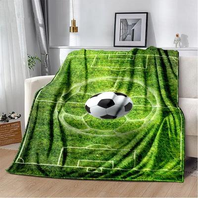 Futbol Topu Sahası Futbol Gol Atma Battaniye Yumuşak Flanel Battaniye Yatak Kanepe Örtüsü Yatak Örtüsü Ev Dekor Noel Doğum Günü Hediyeleri