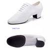 Scarpe da Uomo in Pelle Bianca Perforate Moderne per Ballo da Sala Fondo a Due Punti Scarpe da Ballo Latino Sneakers per Square Dance