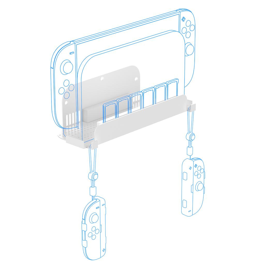 JYS JYS-NS2291 For Nintendo Switch 2/Switch/Switch OLED Console Wall Mount Bracket with Game Card Storage Slots