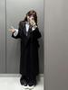 Korean Style Slimming Black Wool Coat - Women's Long Double-Sided Overcoat (Autumn/Winter 2025)