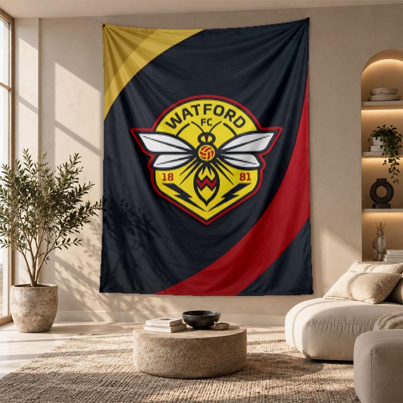 Decorative Tapestry,Watford Football Printed Wall Art, Lightweight Wall Hanging For Bedroom Background