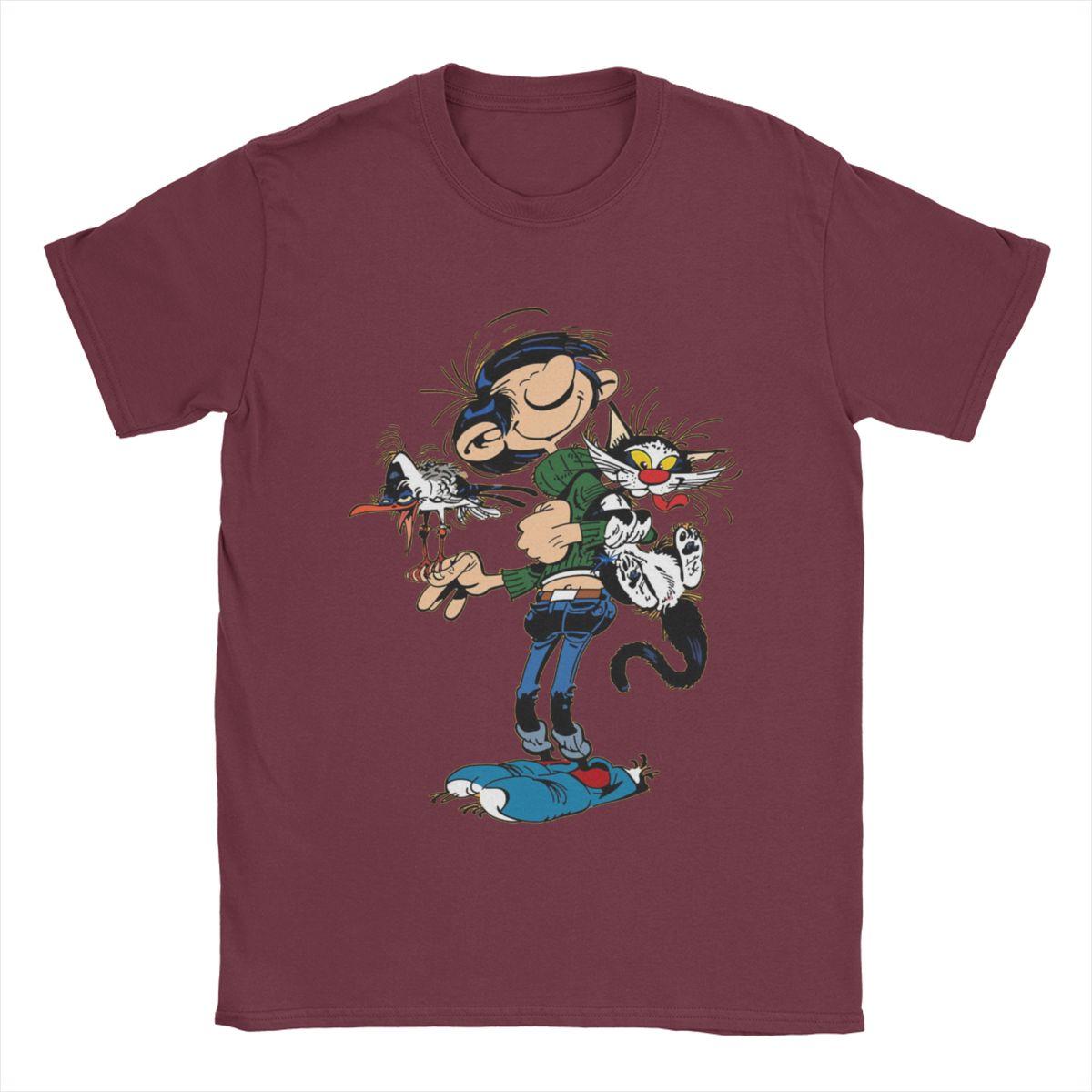 BenberFashion Heren The Twins Of Gambler Gomer Goof T-shirts Gastone Lagaffe Puur Katoen Kleding Cool T-shirt met Ronde Hals Cadeau Idee T-shirt 2XL
