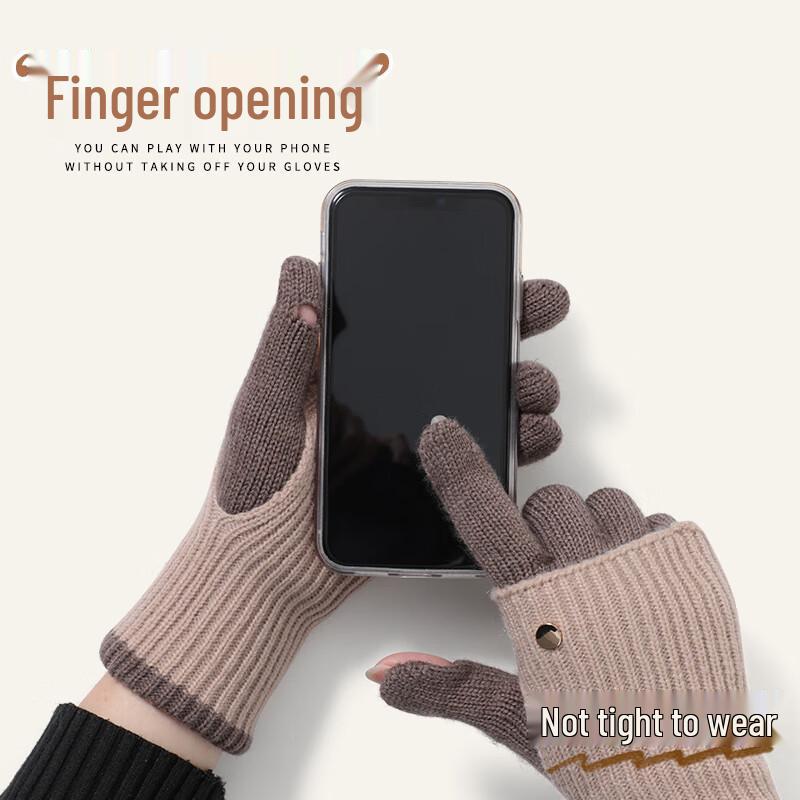 MINISO Women's Fleece-Lined Touchscreen Winter Gloves