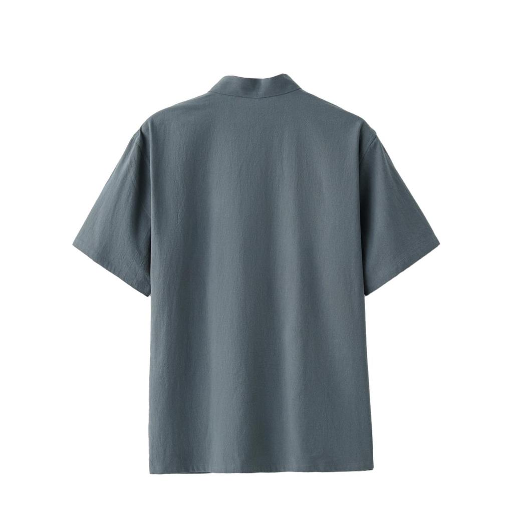 Stile Vestiti Tradizionali Manica Corta Tai Chi Puro Cotone Camicia Uniforme Tuta Tang per Uomo Kung Fu Tang Zhuang Top Maschile