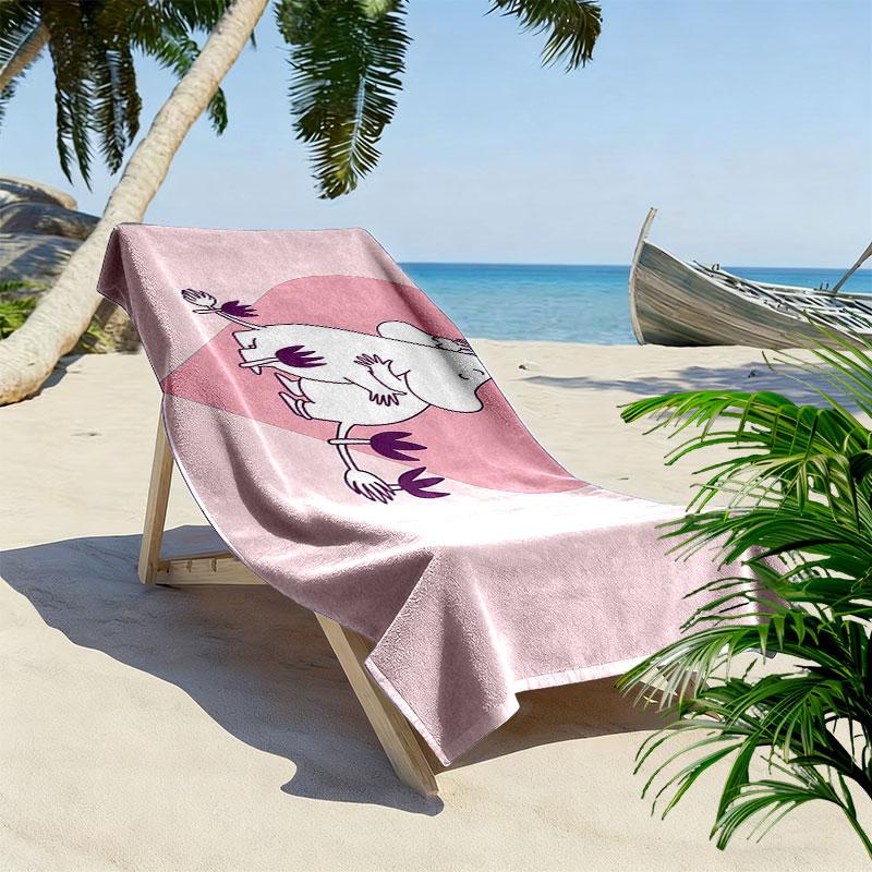 Moomin Art Print Beach Towel, Large Soft Quick Dry Towel for Beach Camping Swimming