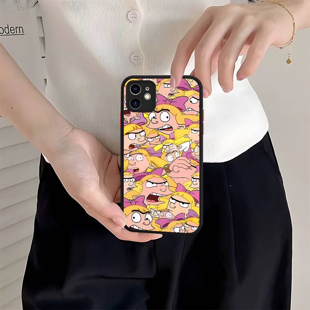 H-Hey A-Arnold Helga Bonito Phone Cases For IPhone 16 15 14 Plus 13 12 11 Pro Max Matte Oft Bumper Phone Cover