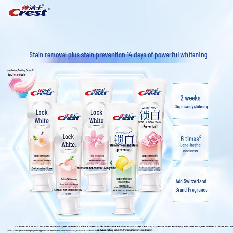 Crest Lock White Whitening Toothpaste 5-Flavor Variety Pack